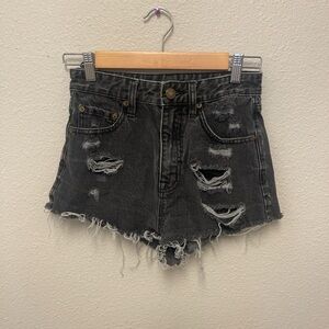 Urban Outfitters Black Jean Shorts Distressed Cut-Offs